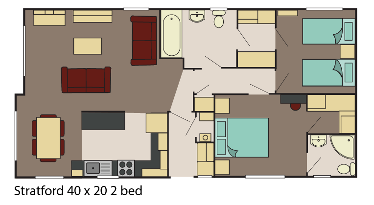 Stratford 40x20 2 bed layout